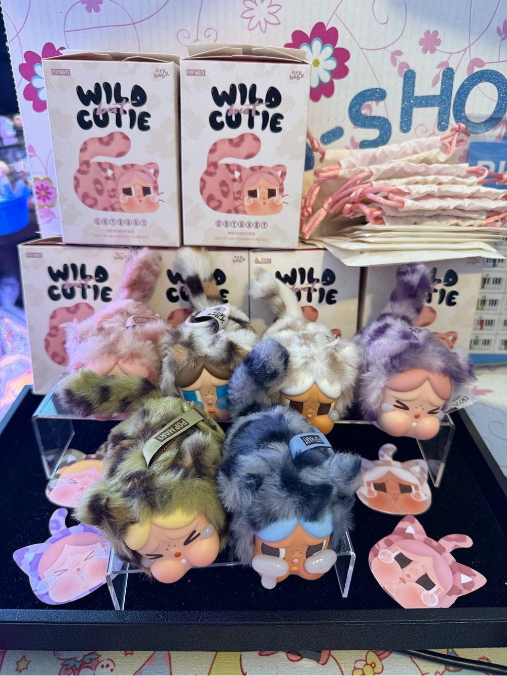 Pop Mart Crybaby Wild but Cutie Plush Keychain Dolls - Multicolor Faux Fur